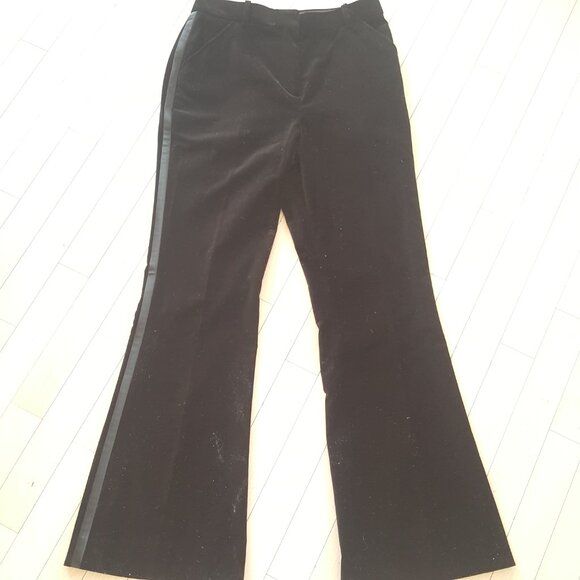 REISS ! Opal Velvet Flared Suit Trousers, Mid rise Satin side stripes( US/6) - Picture 6 of 11